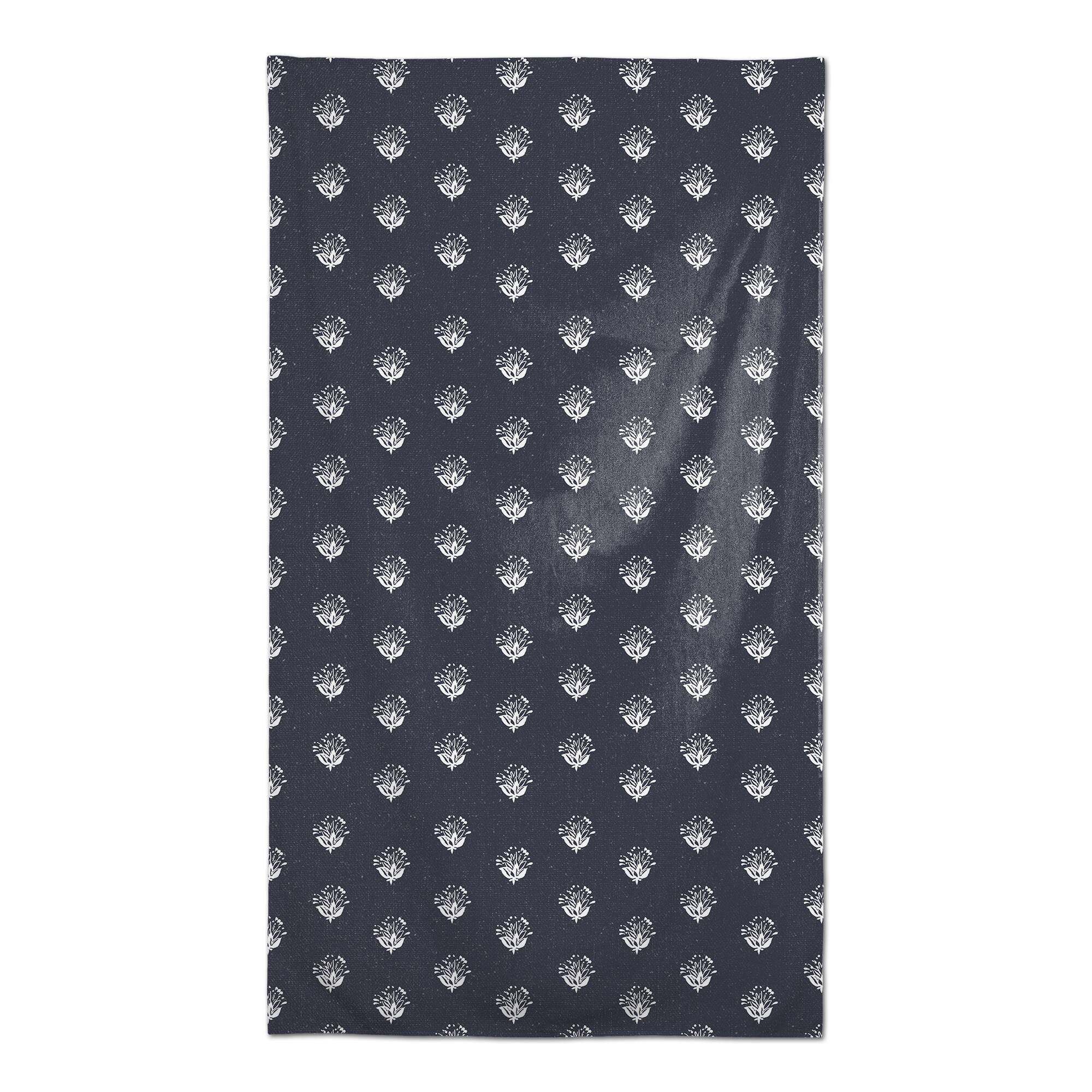 Navy Floral Pattern Tablecloth